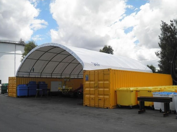 ed2b316153f6d34501d9f4b84fd9f9e4 26 x 40ft Container Shelter (8 x 12m) - Image 1